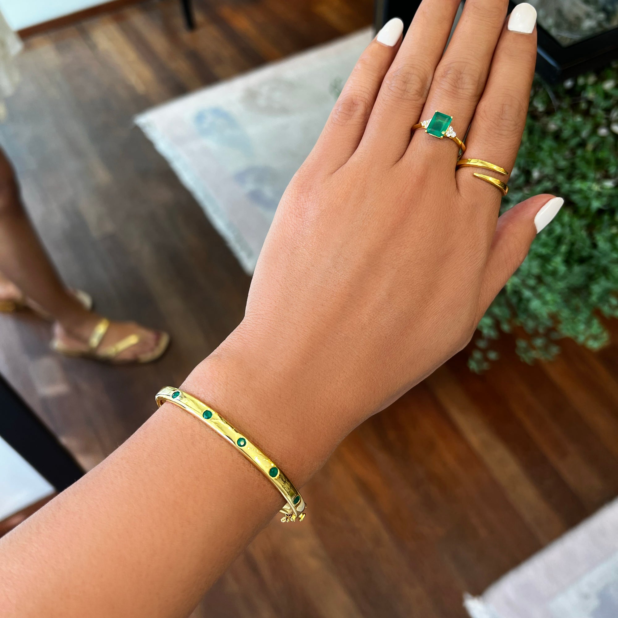 Ibu Five Stone Green Onyx Bracelet | BITS OF BALI JEWELRY