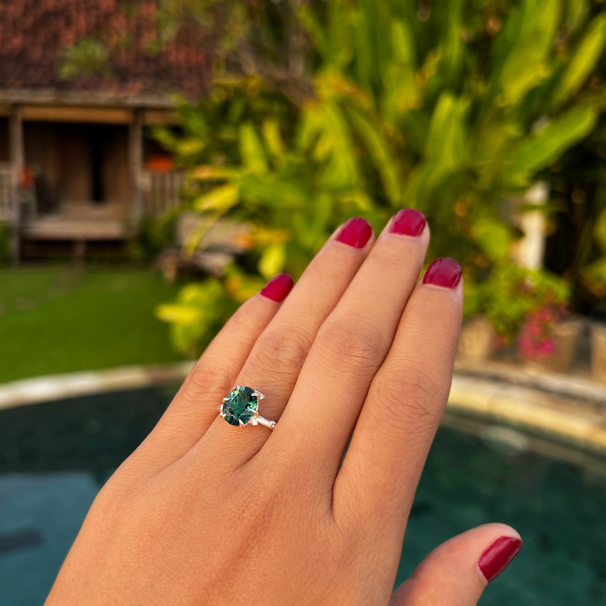 Ibu Flower Green Quartz Ring | BITS OF BALI JEWELRY