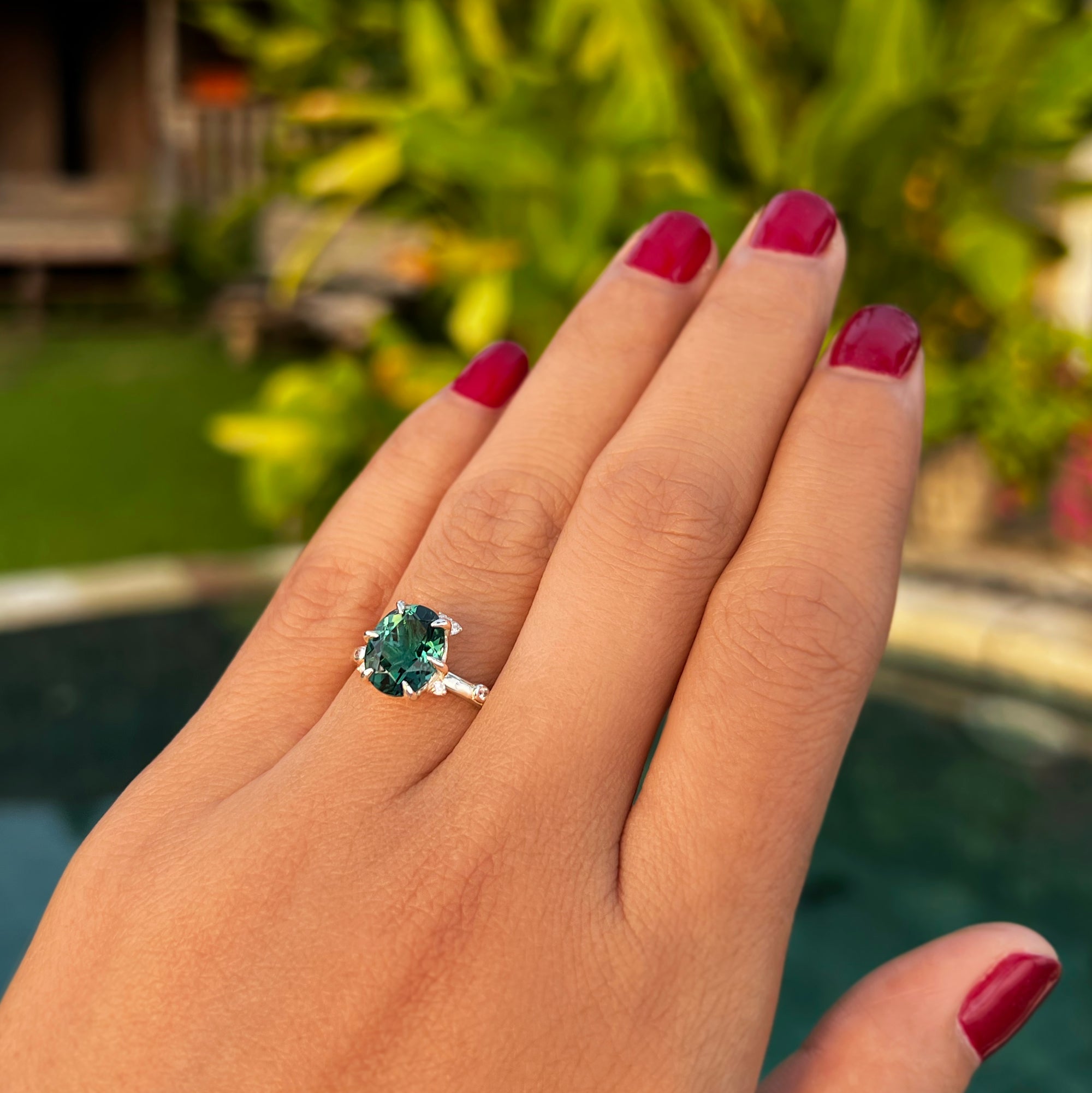 Ibu Flower Green Quartz Ring | BITS OF BALI JEWELRY
