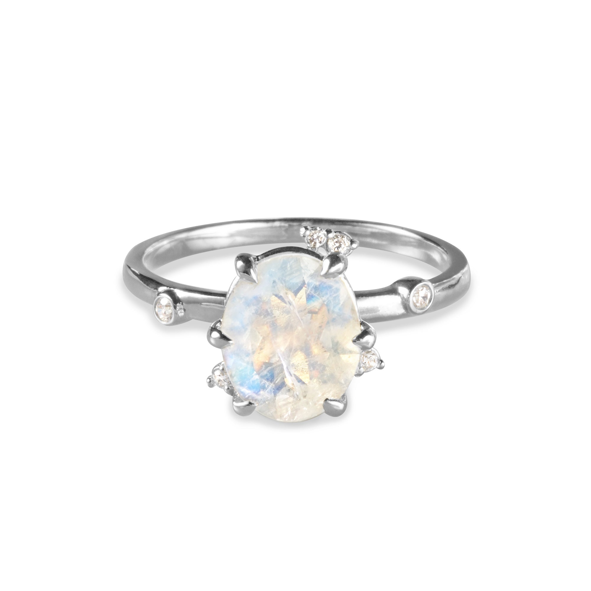 Ibu Flower Rainbow Moonstone Ring | BITS OF BALI JEWELRY