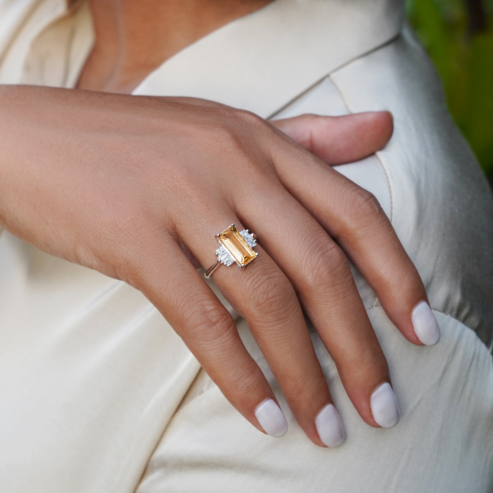 Ibu Long Citrine Ring | BITS OF BALI JEWELRY
