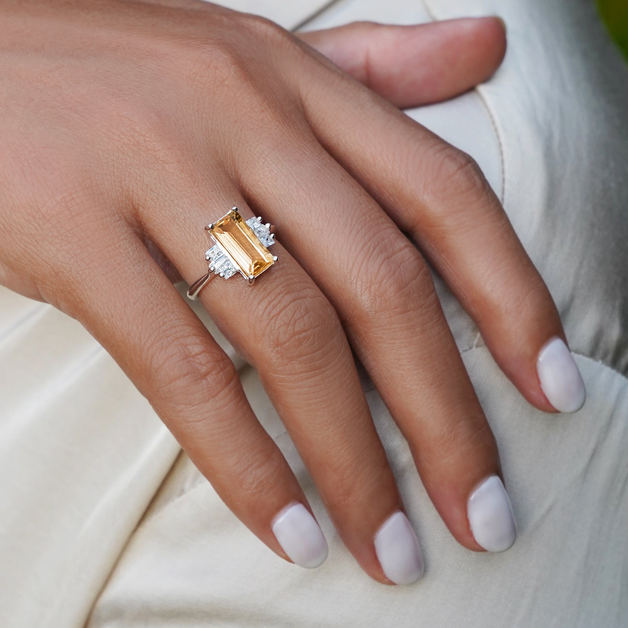 Ibu Long Citrine Ring | BITS OF BALI JEWELRY