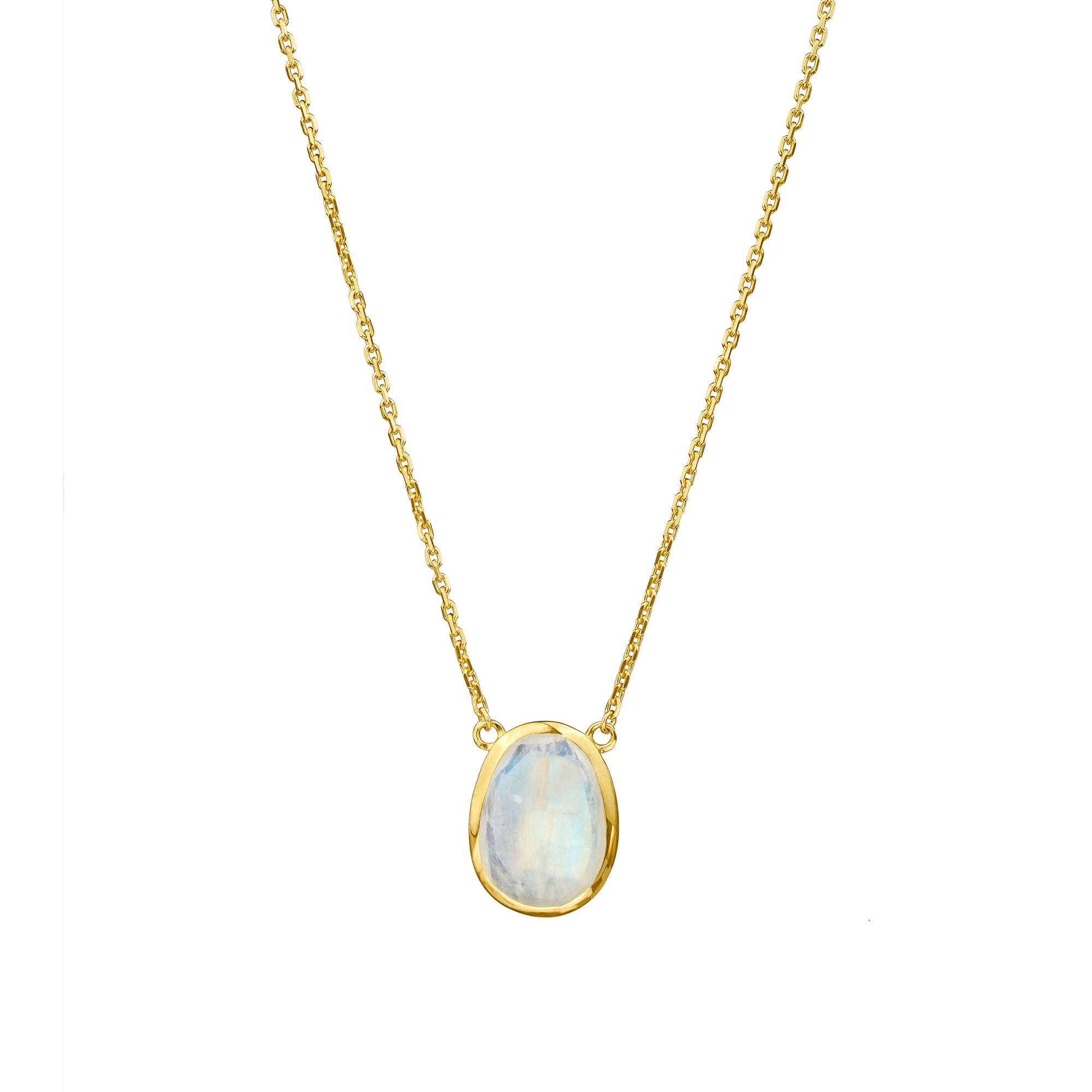 Ibu Rainbow Moonstone Pendant Necklace - Gold Vermeil