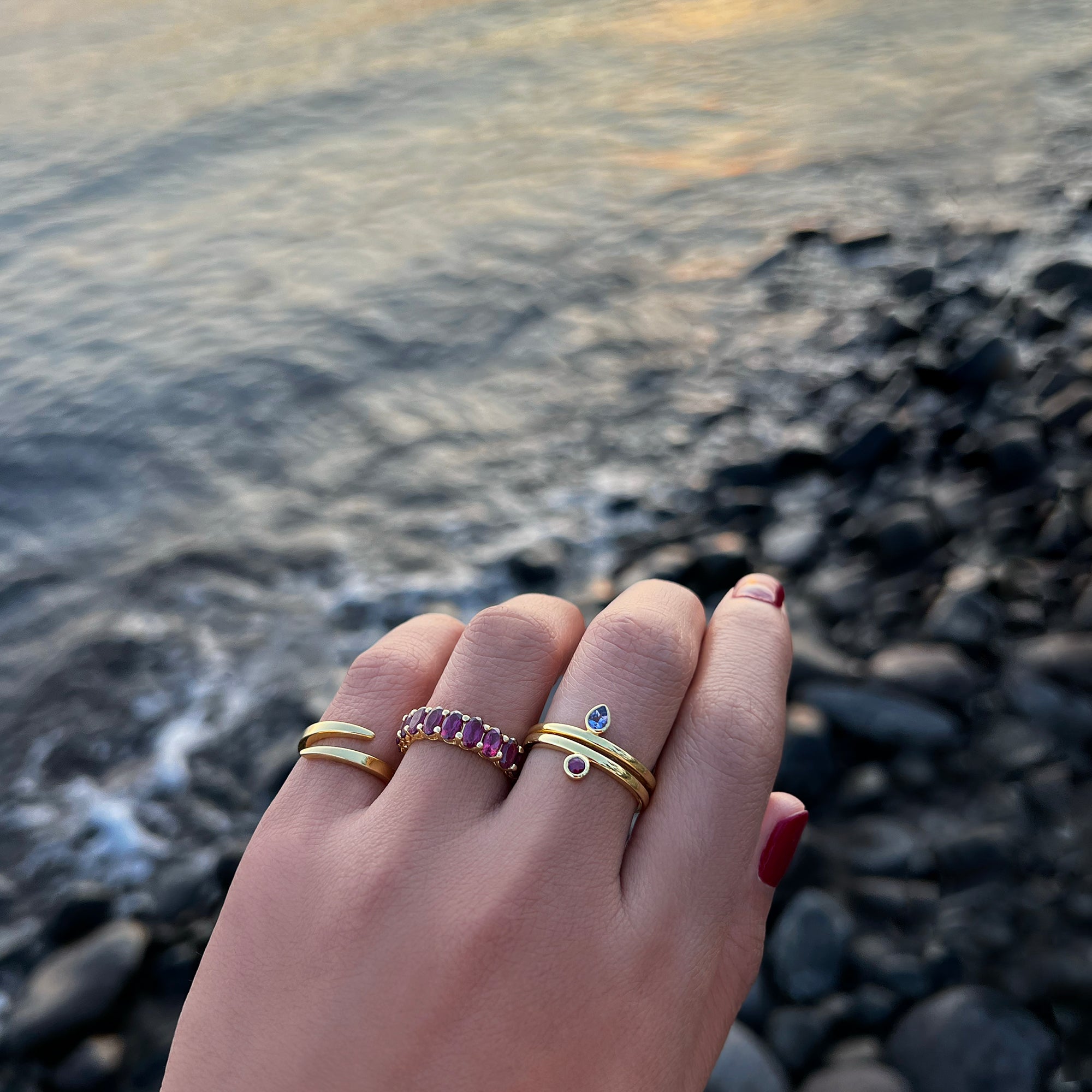 Ibu Rhodolite Eternity Band | BITS OF BALI JEWELRY