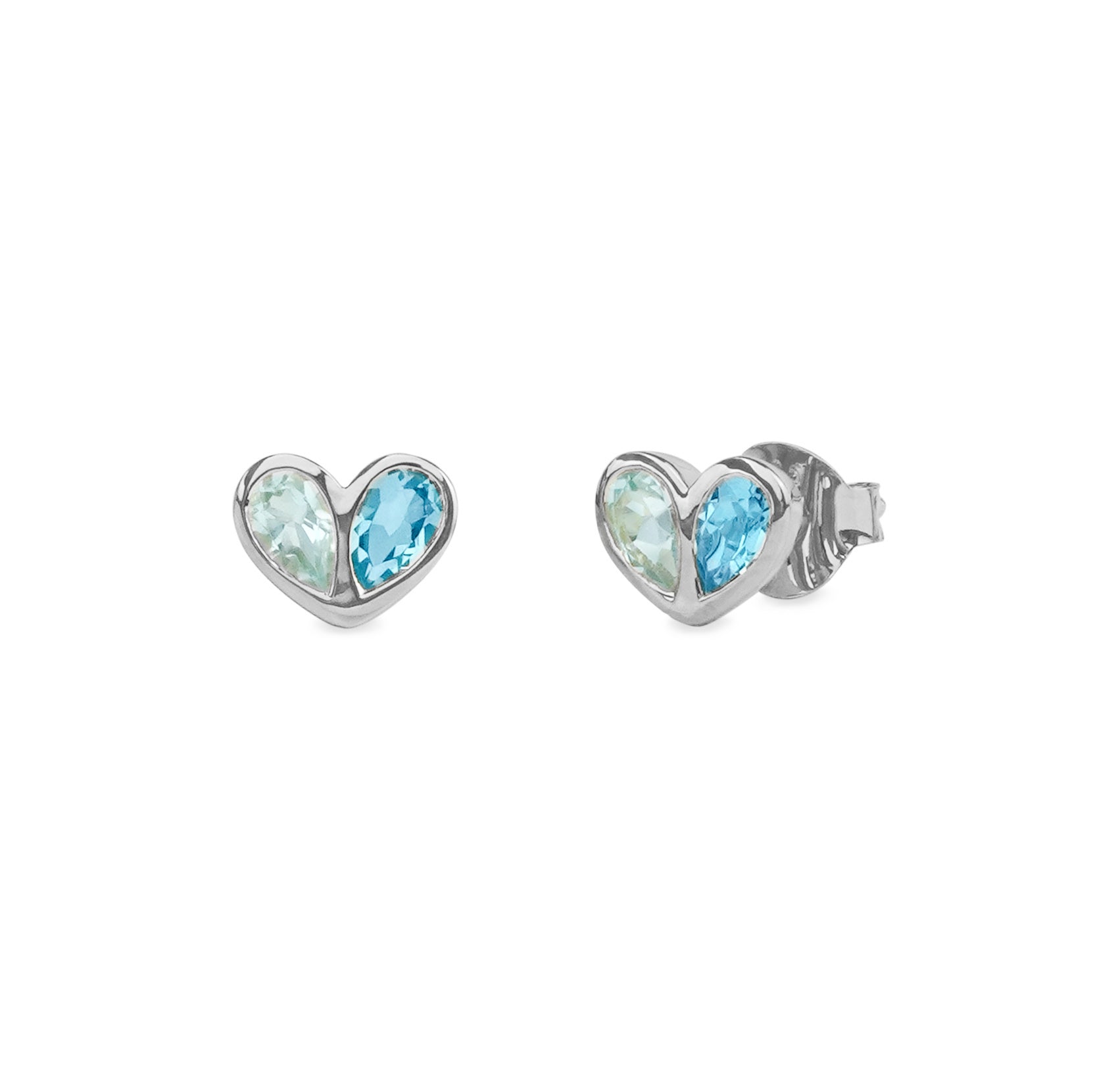 Ibu Two Pears Into Heart Earrings - Blue Topaz | BITS OF BALI JEWELRY