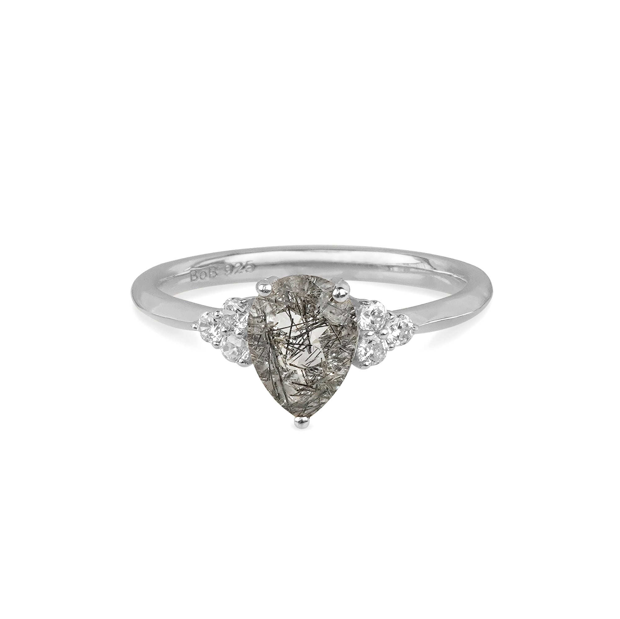 Ibu Rutilated Quartz Ring - Pear Shape | BITS OF BALI JEWELRY