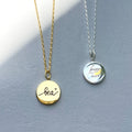 PERSONALIZED ONE ROUND PENDANTS NECKLACE - WITH ENGRAVES