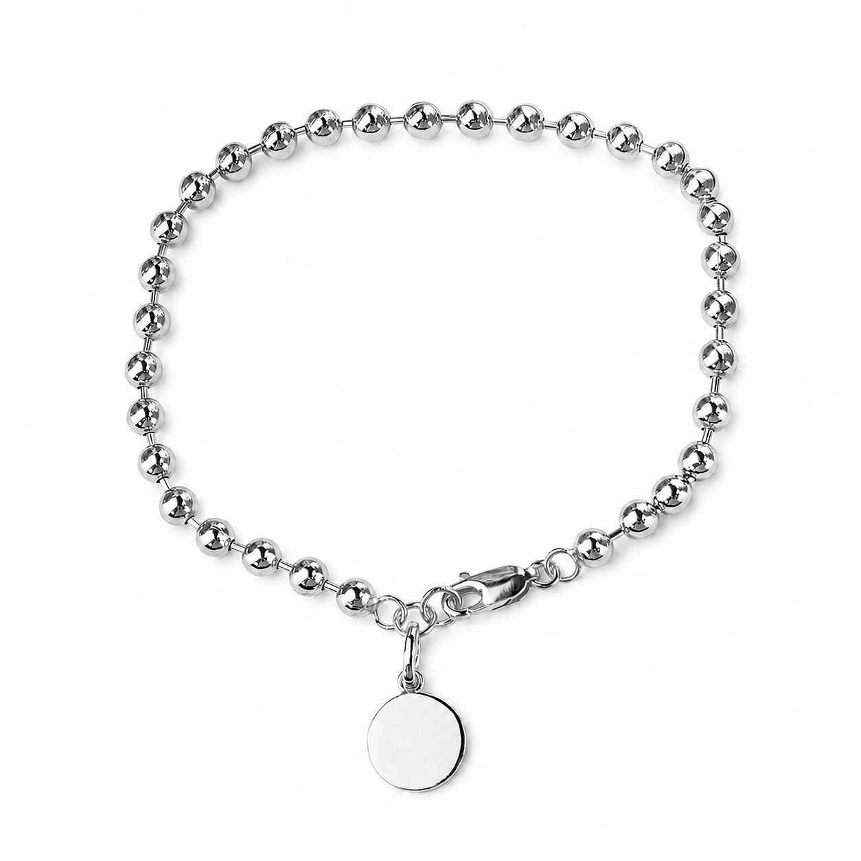 Unisex Large Ball Bracelet - Sterling Silver