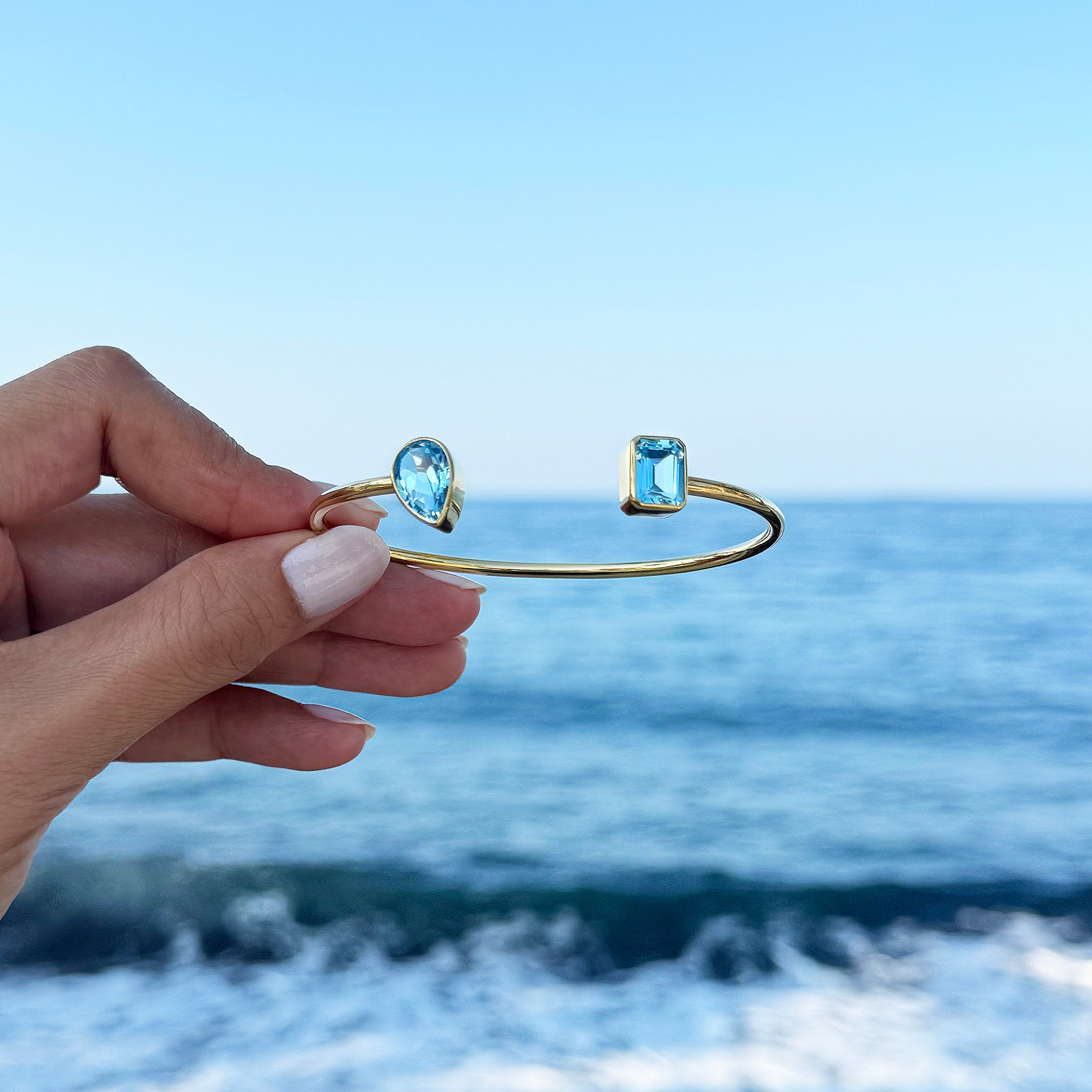 New Gita Bracelet Blue Topaz - Gold Vermeil