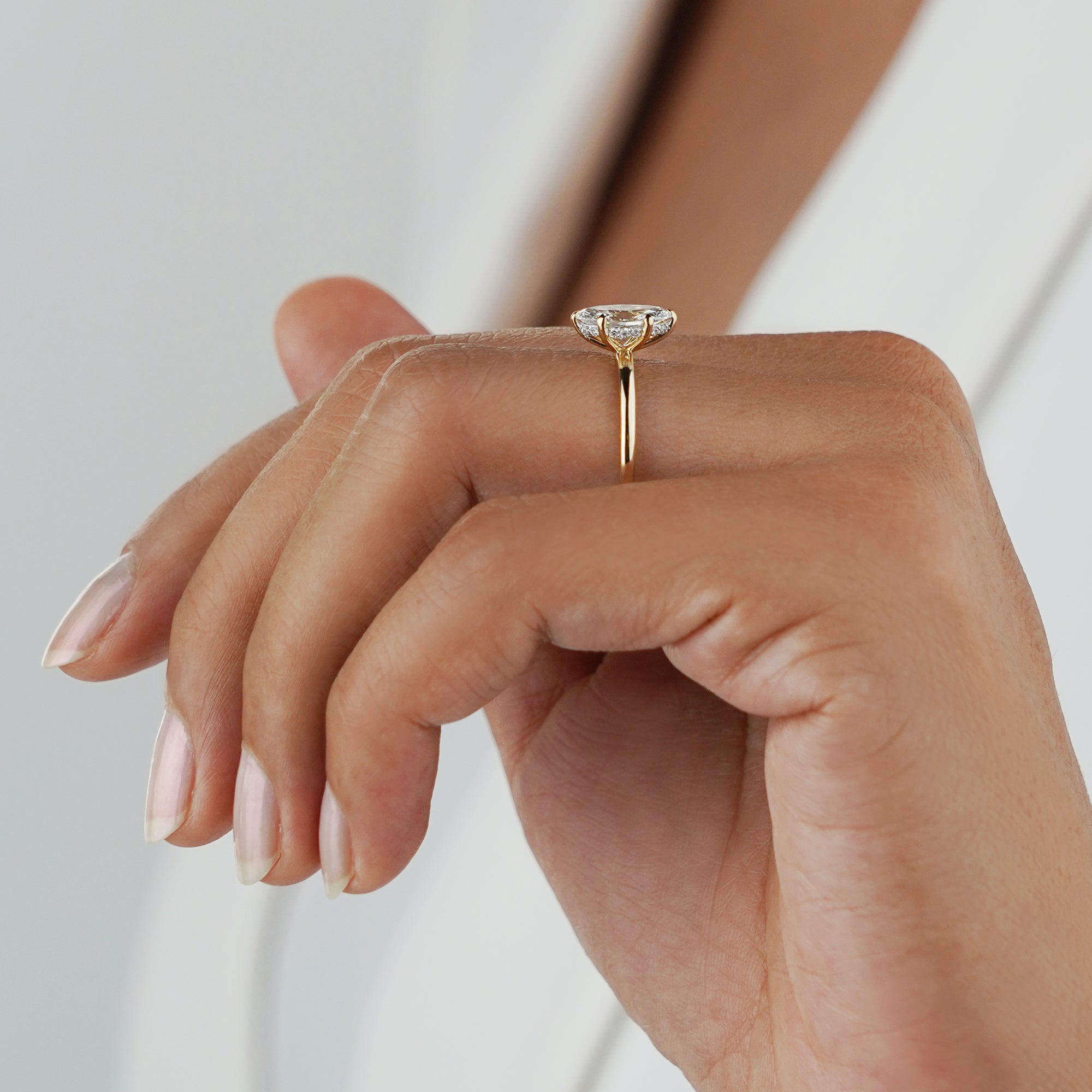 1.14 Carat Marquise Diamond Ring - Solid 14K Yellow Gold