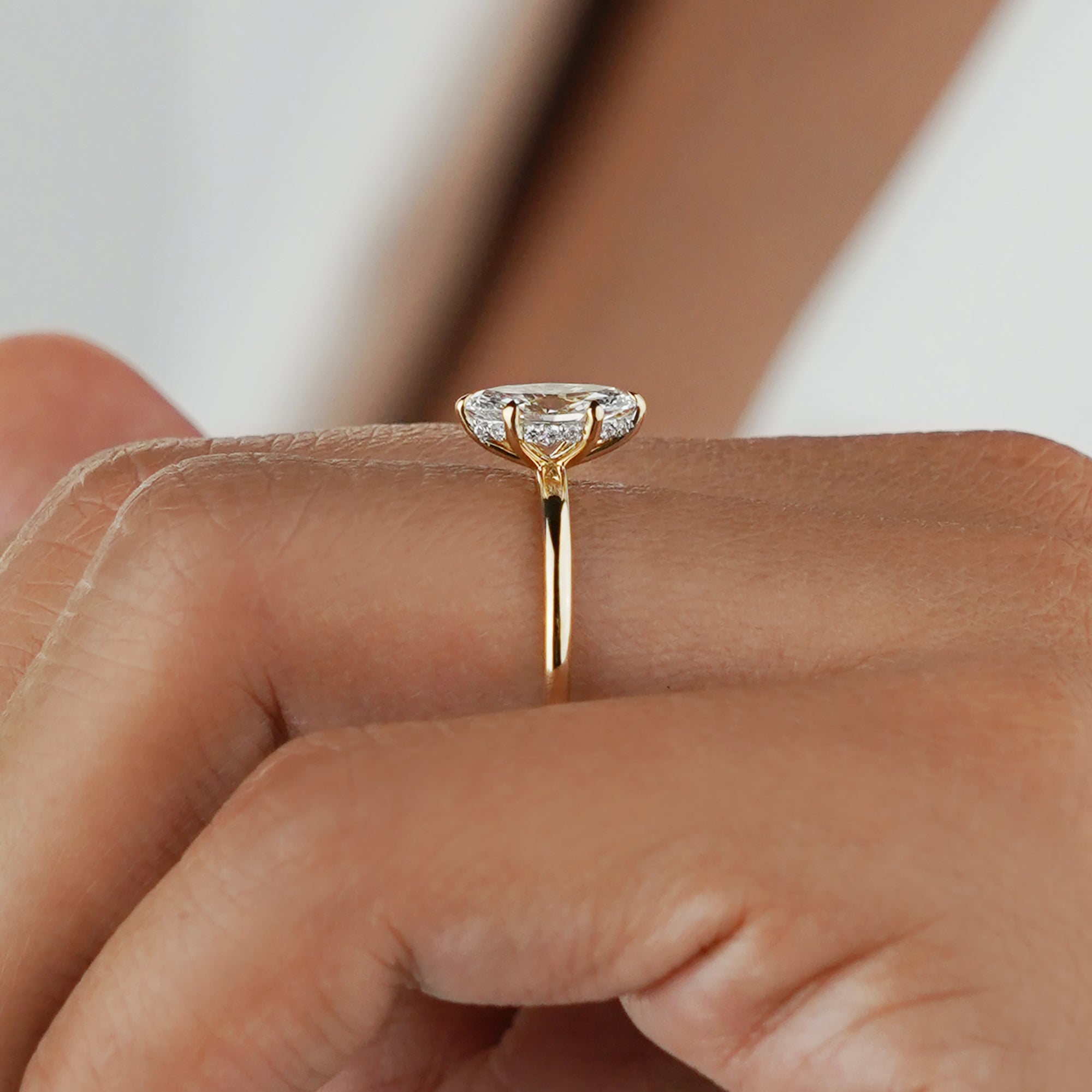 1.14 Carat Marquise Diamond Ring - Solid 14K Yellow Gold
