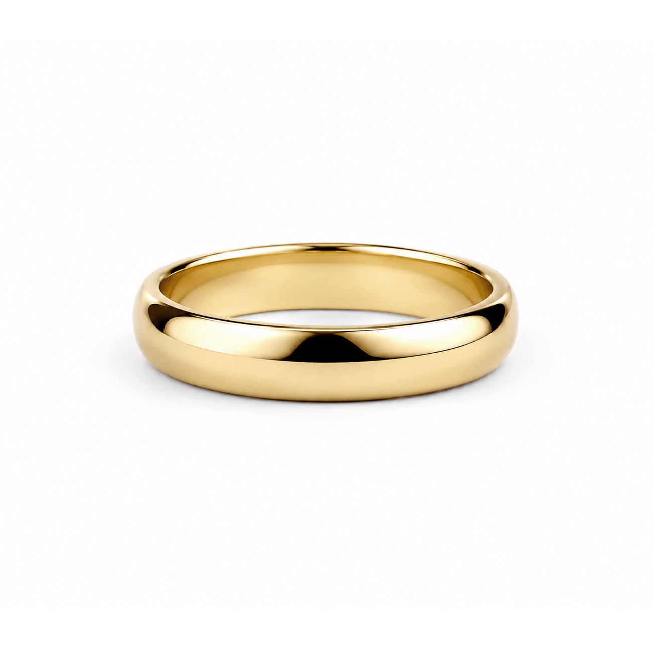 Shiny Comfort Fit Men's Band  - Gold Vermeil