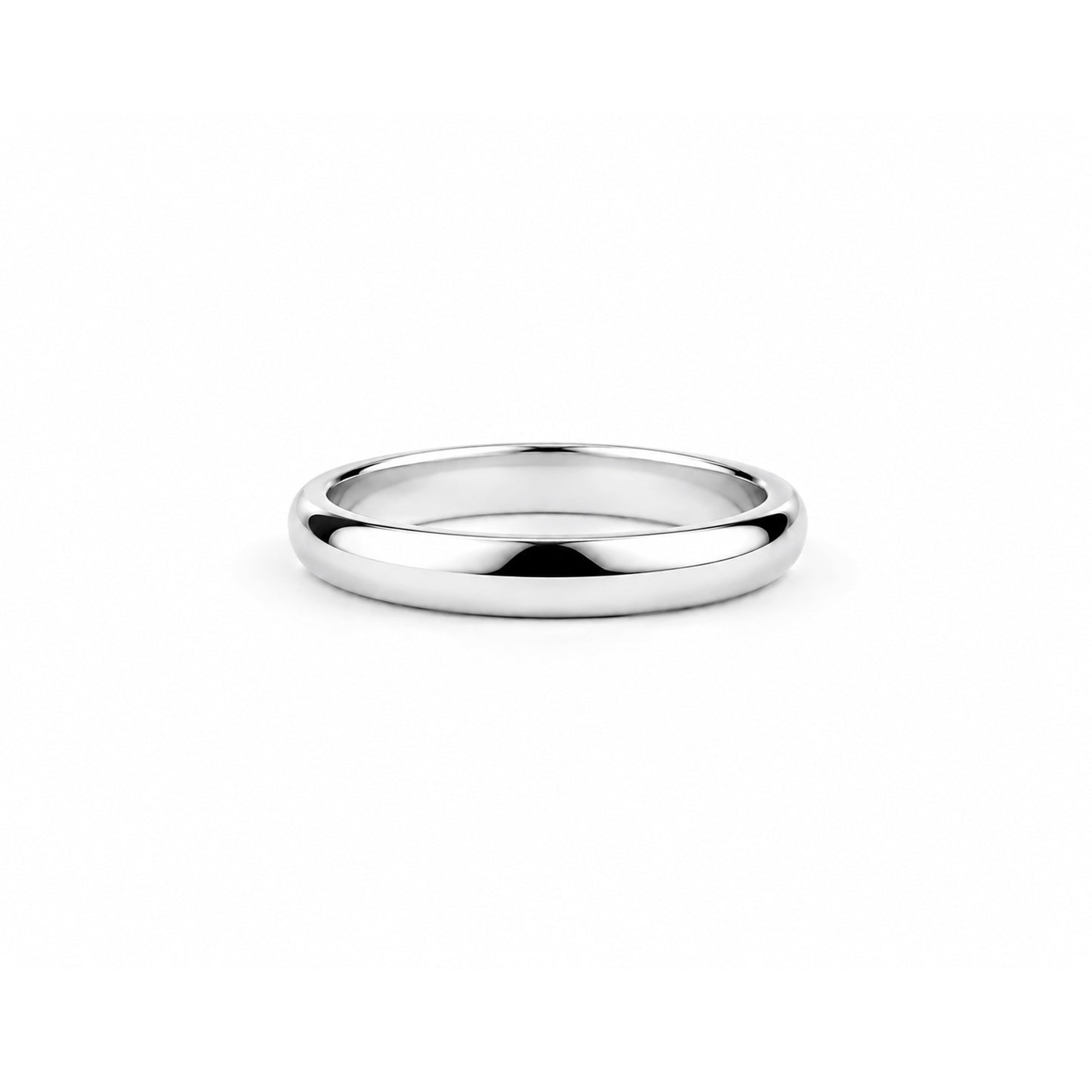 Shiny Comfort Fit Women's Band  - Sterling Silver