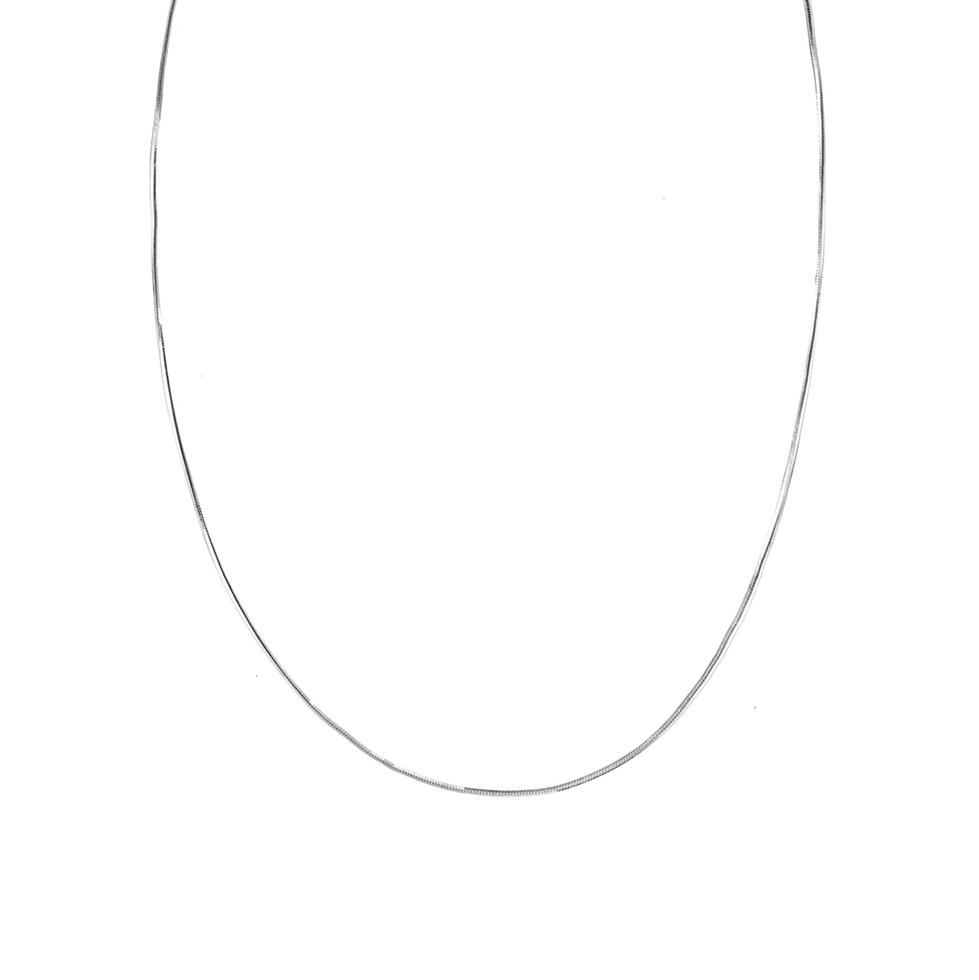 Single Shiny Snake Chain Necklace - Sterling Silver