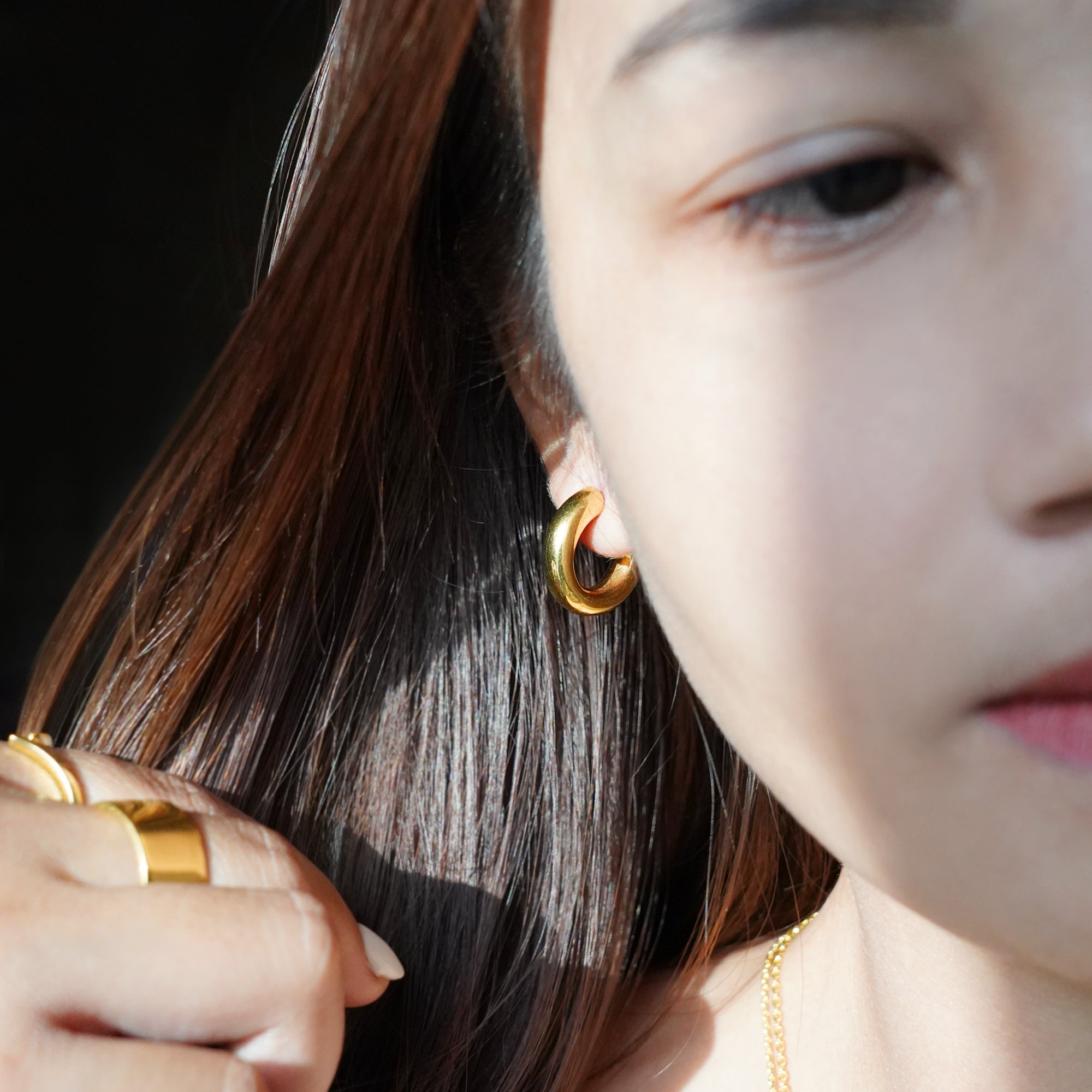 Ibu Small Thick Hoop Earrings | BITS OF BALI JEWELRY