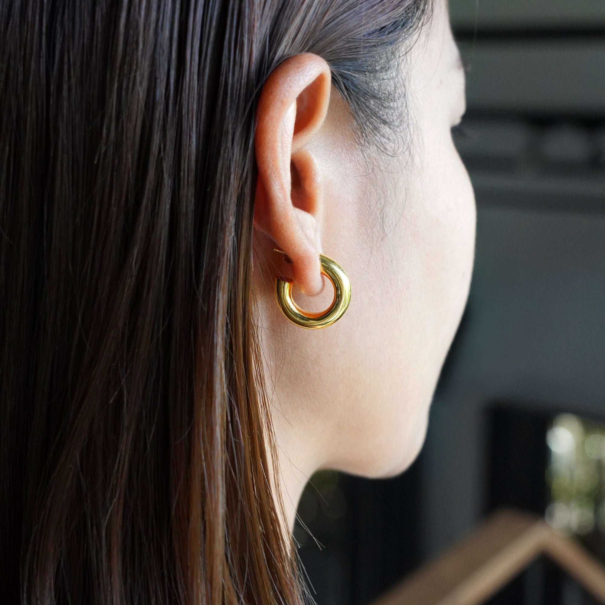 Ibu Small Thick Hoop Earrings | BITS OF BALI JEWELRY