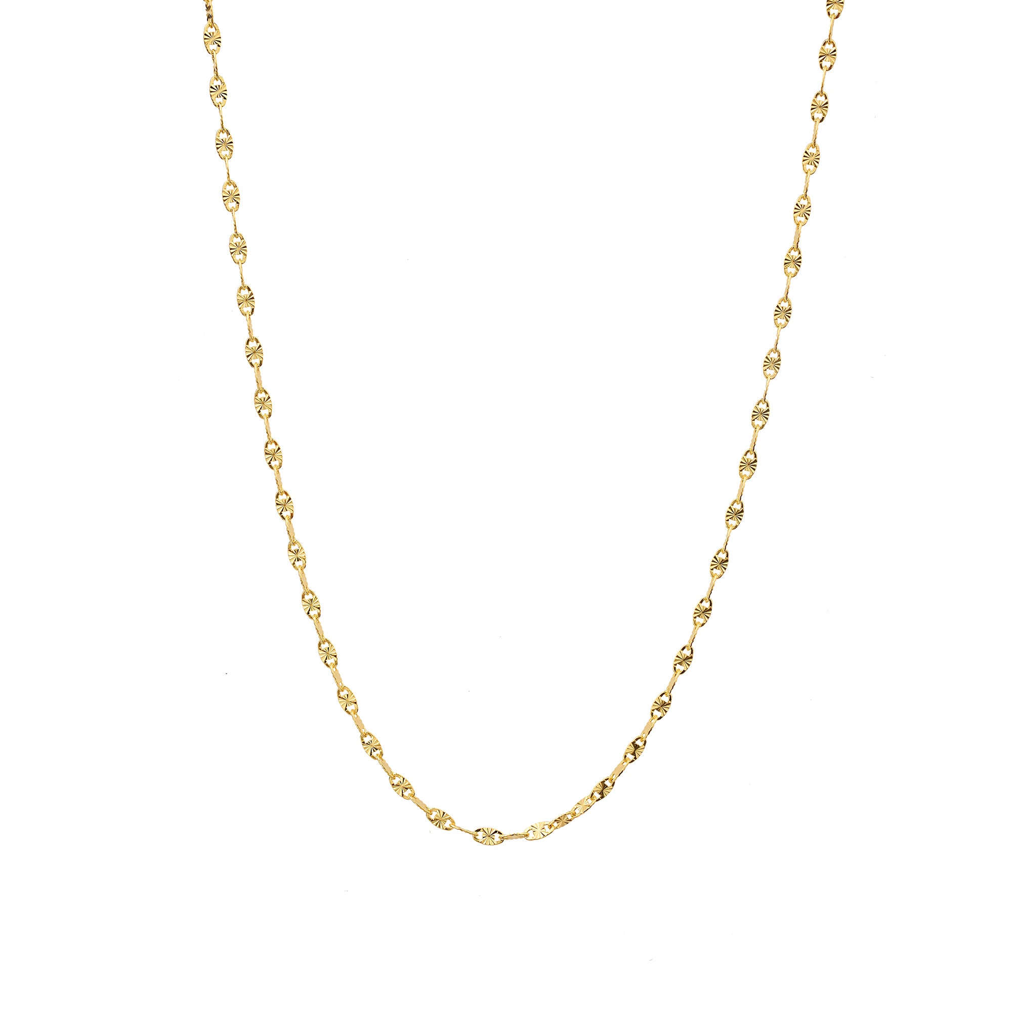 Flat Sequin Disc Chain Necklace - Gold Vermeil