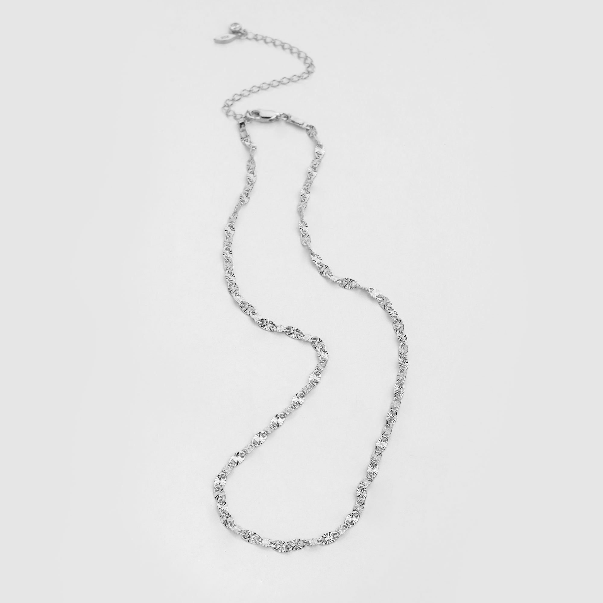 Flat Sequin Disc Chain Necklace - Sterling Silver