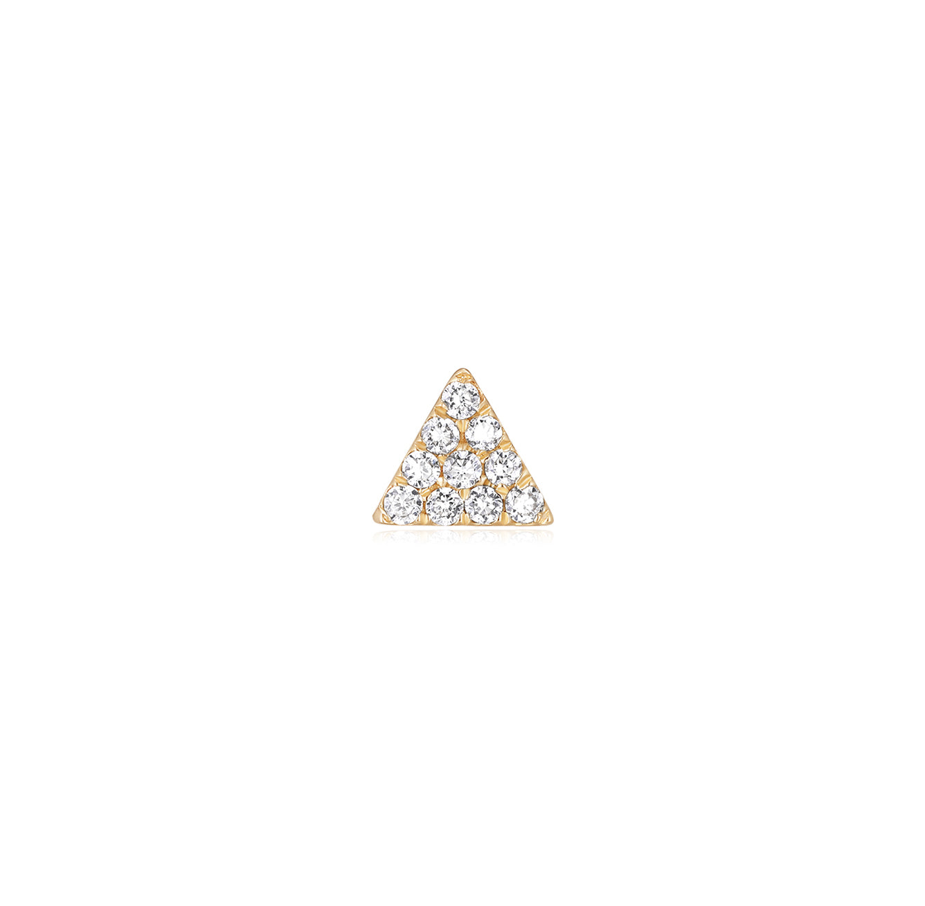 Triangle Diamond Flat Back Stud Earrings - Solid 14K Yellow Gold | BITS OF BALI JEWELRY