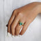 GREEN QUARTZ RING - SOLID 18K YELLOW GOLD