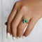 GREEN QUARTZ RING - SOLID 18K YELLOW GOLD