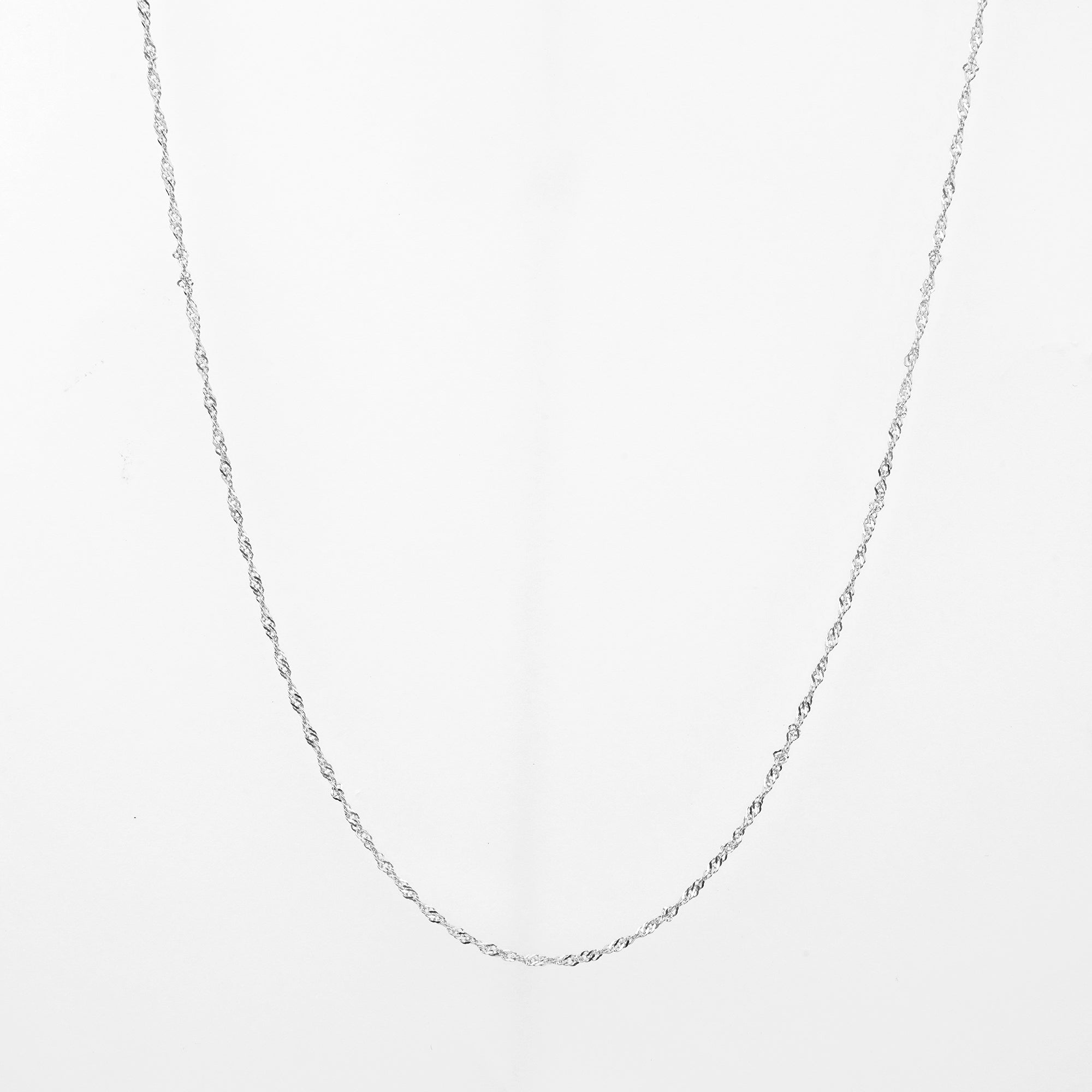 Small Twist Herringbone Necklace - Sterling Silver