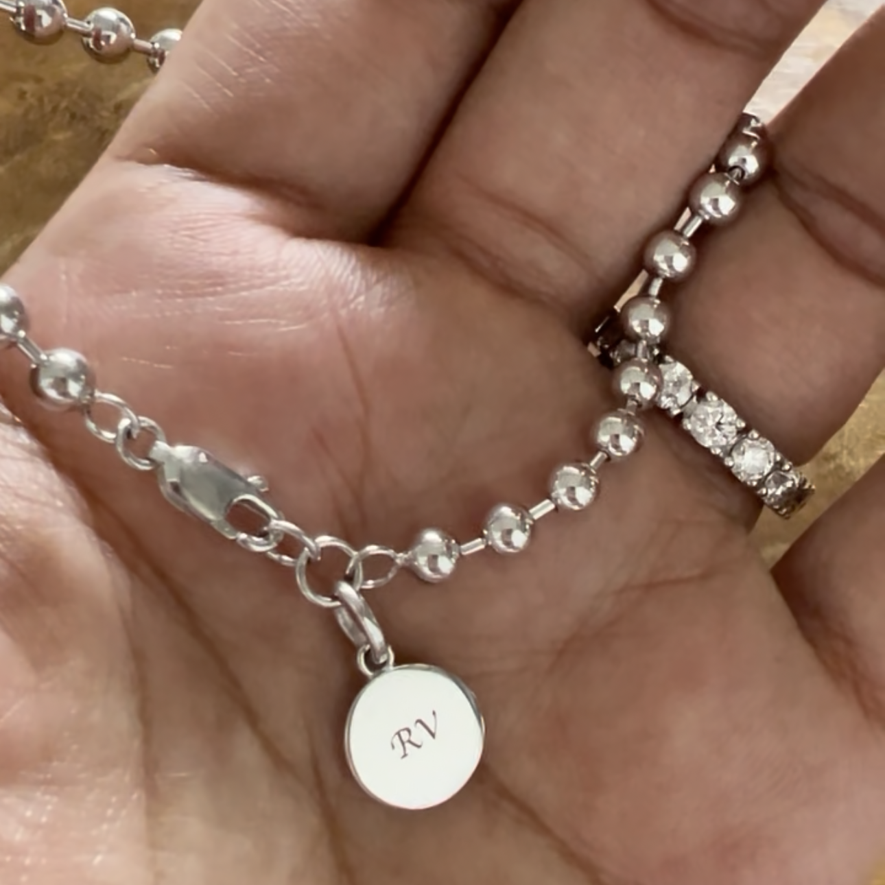 Engraved Unisex Large Ball Bracelet | BITS OF BALI JEWELRY