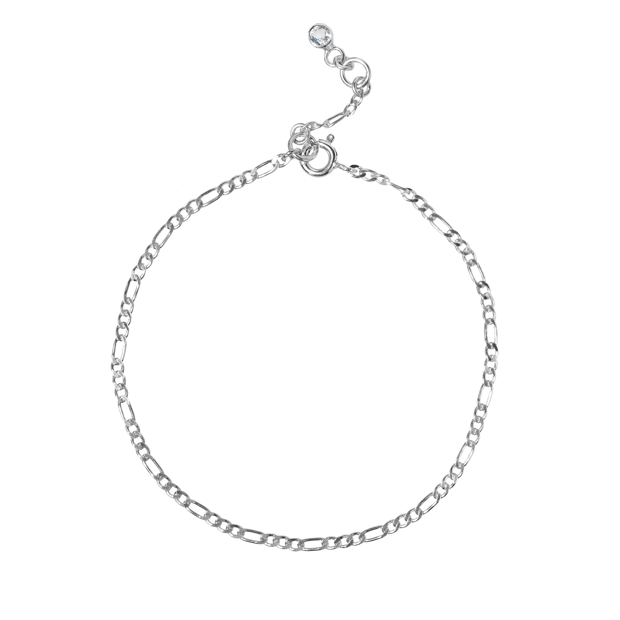 Figaro Chain Anklet - Sterling Silver | BITS OF BALI JEWELRY