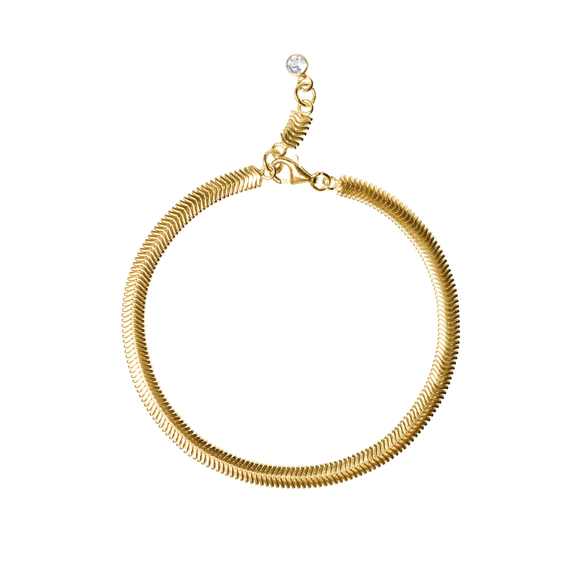 Flat Snake Bracelet - Gold Vermeil | BITS OF BALI JEWELRY