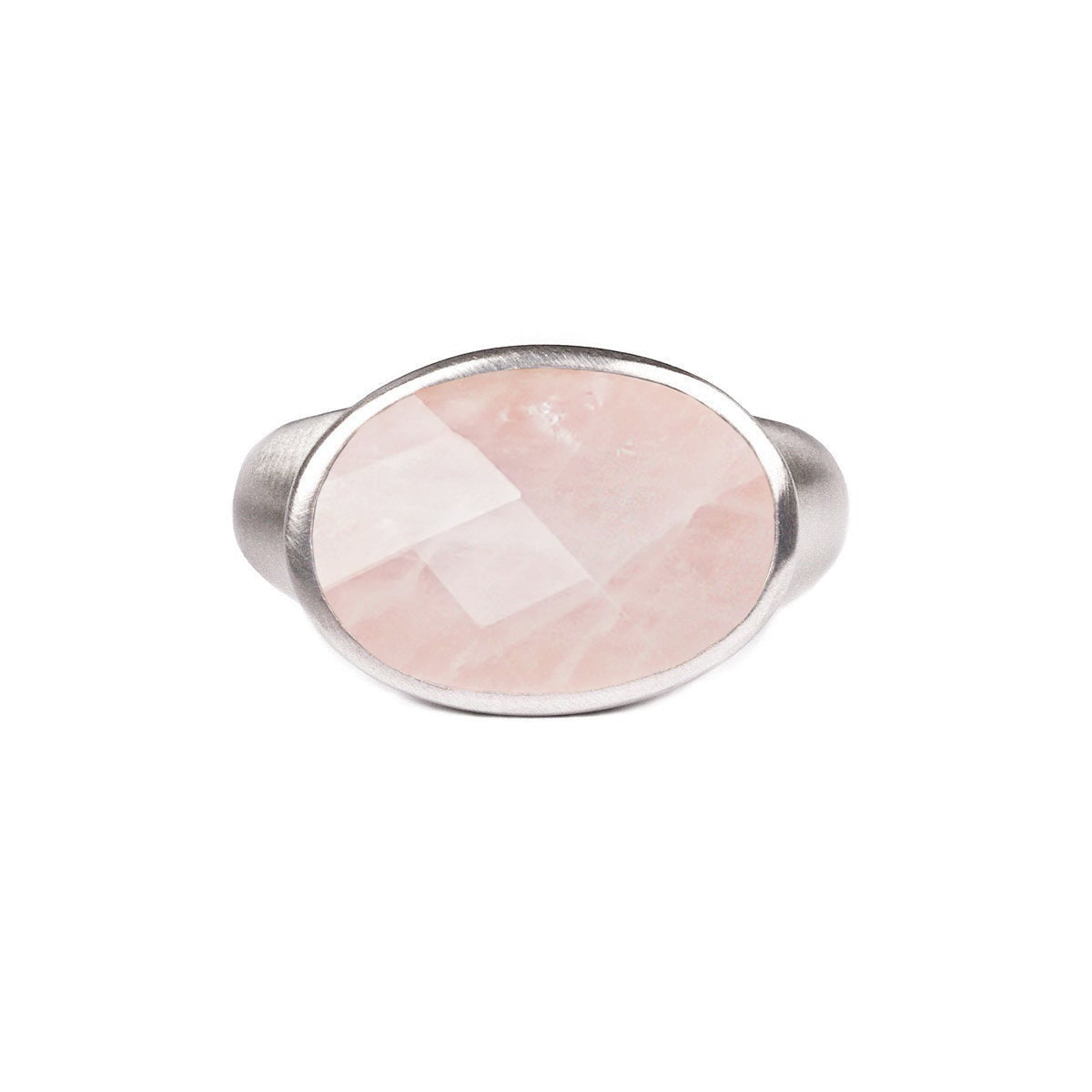 Vira Bold Ring - Large Oval Rose Quartz | BITS OF BALI JEWELRY