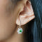 SNOW FLAKES TSAVORITE & DIAMOND EARRINGS 16 - SOLID 18K YELLOW GOLD