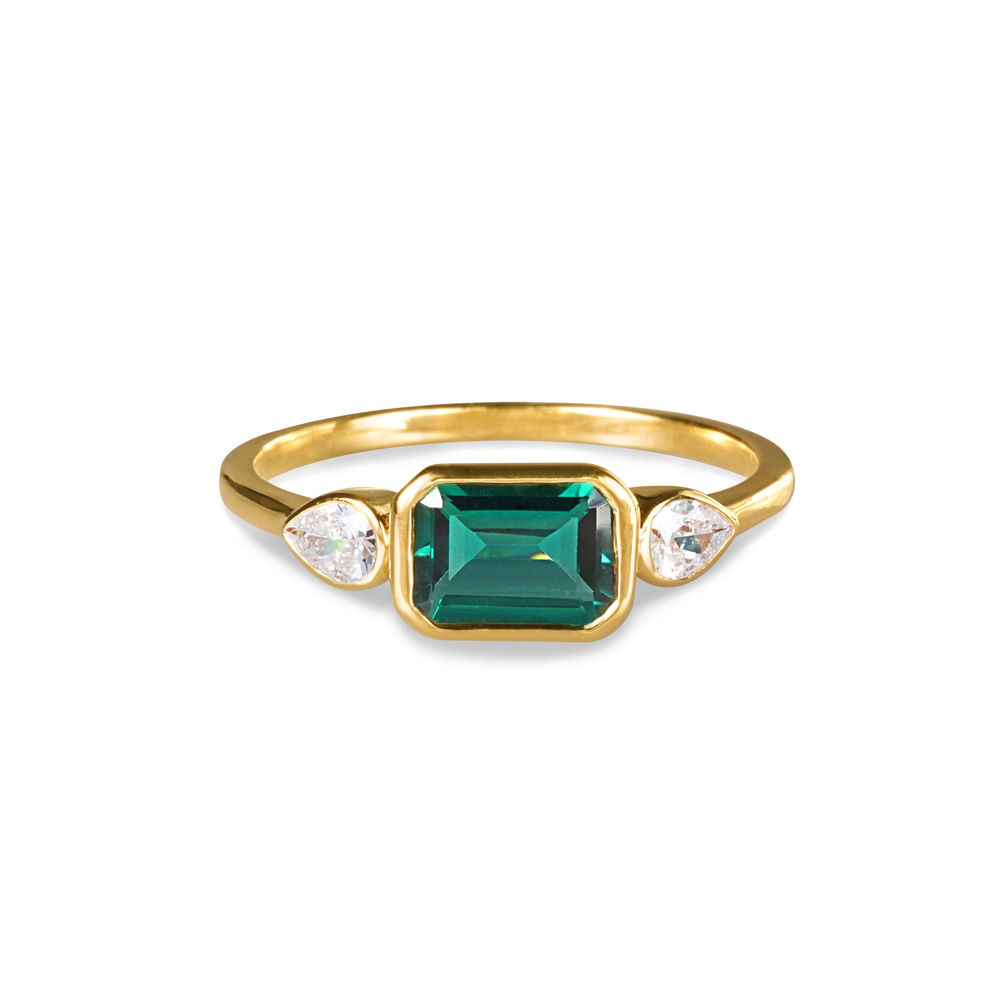 Ibu Baguette Green Quartz Ring | BITS OF BALI JEWELRY