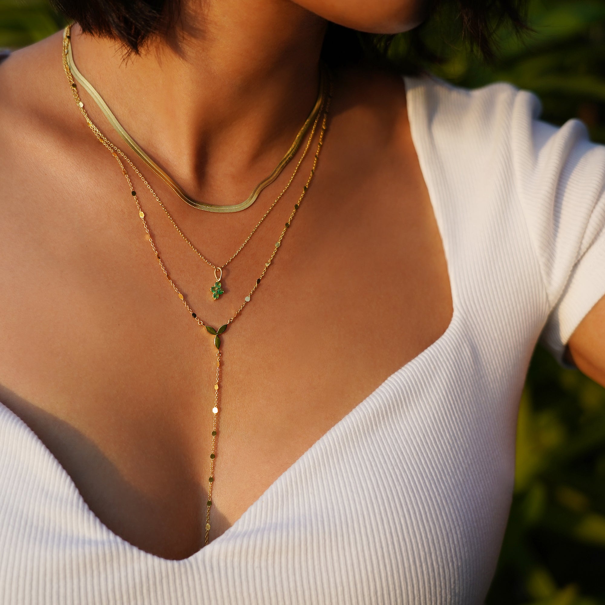 Ibu Four Stoned Tsavorite Necklace | BITS OF BALI JEWELRY