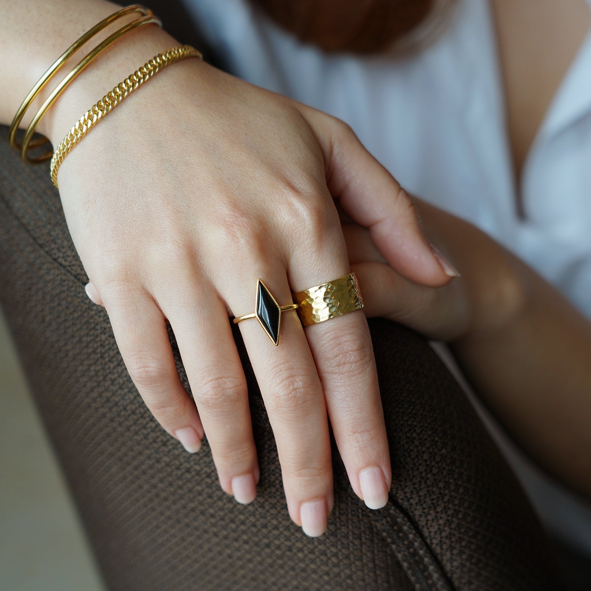 Arya Long Black Onyx Ring | BITS OF BALI JEWELRY