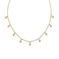 DIPTA 9 STONE WHITE SAPPHIRE NECKLACE - SOLID 18K GOLD - BITS OF BALI JEWELRY