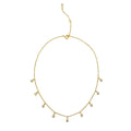 DIPTA 9 STONE WHITE SAPPHIRE NECKLACE - SOLID 18K GOLD - BITS OF BALI JEWELRY