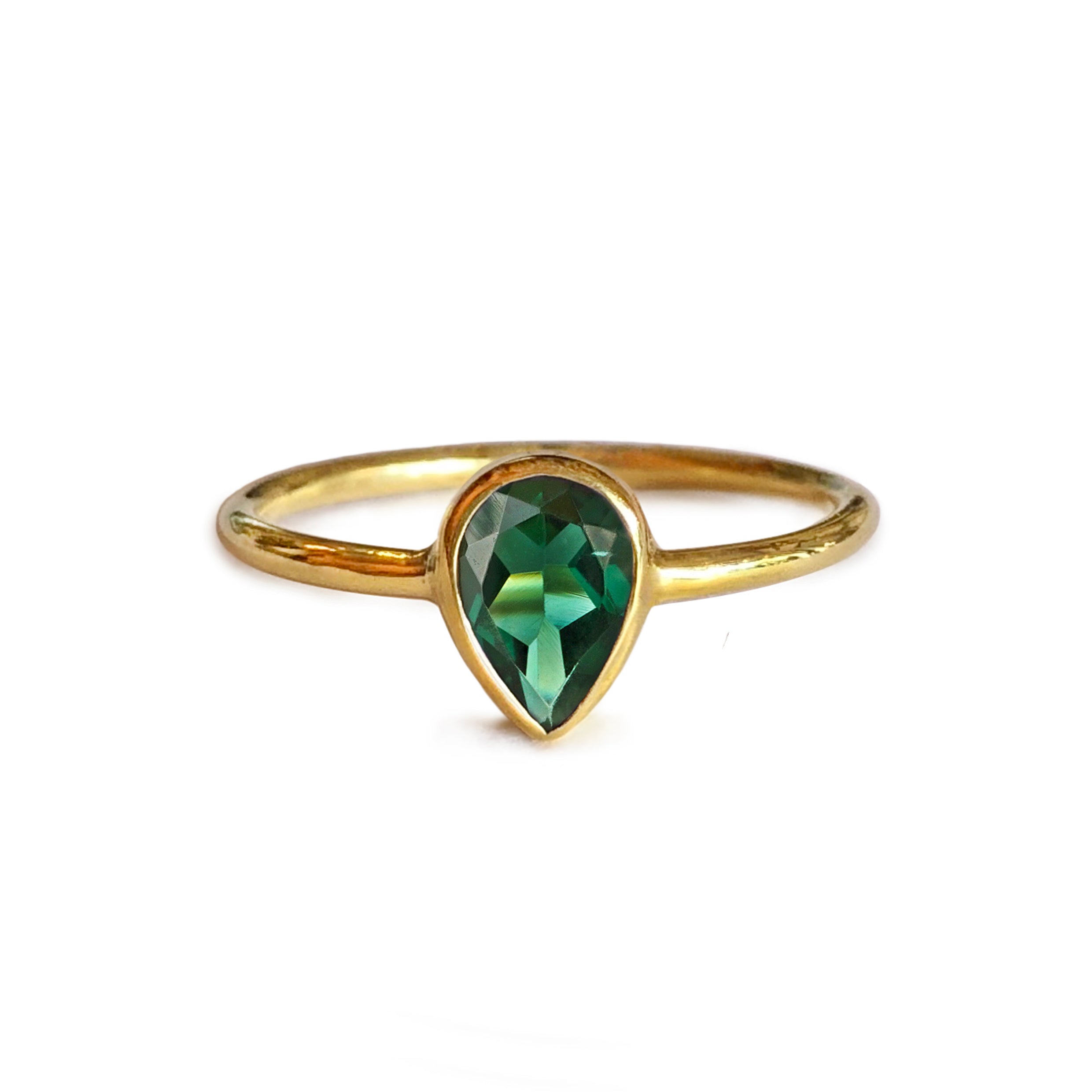 Dipta Green Quartz Tear Drop Ring | BITS OF BALI JEWELRY