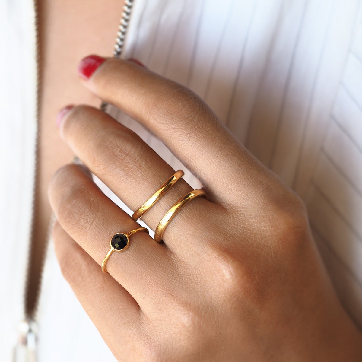 Dipta Medium Bubble Ring - Black Onyx | BITS OF BALI JEWELRY