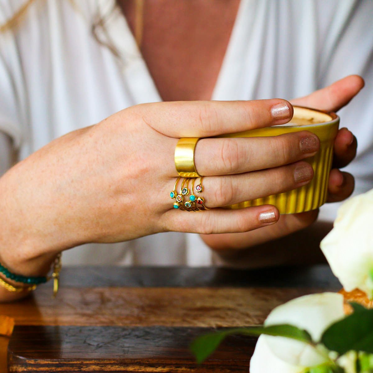 Dipta Tiny Double Bubble Ring - Lapis Lazuli | BITS OF BALI JEWELRY