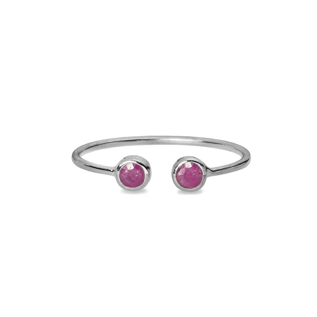 Dipta Tiny Double Bubble Ring - Ruby | BITS OF BALI JEWELRY