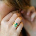 DIPTA TINY DOUBLE BUBBLE RING - TURQUOISE - BITS OF BALI JEWELRY
