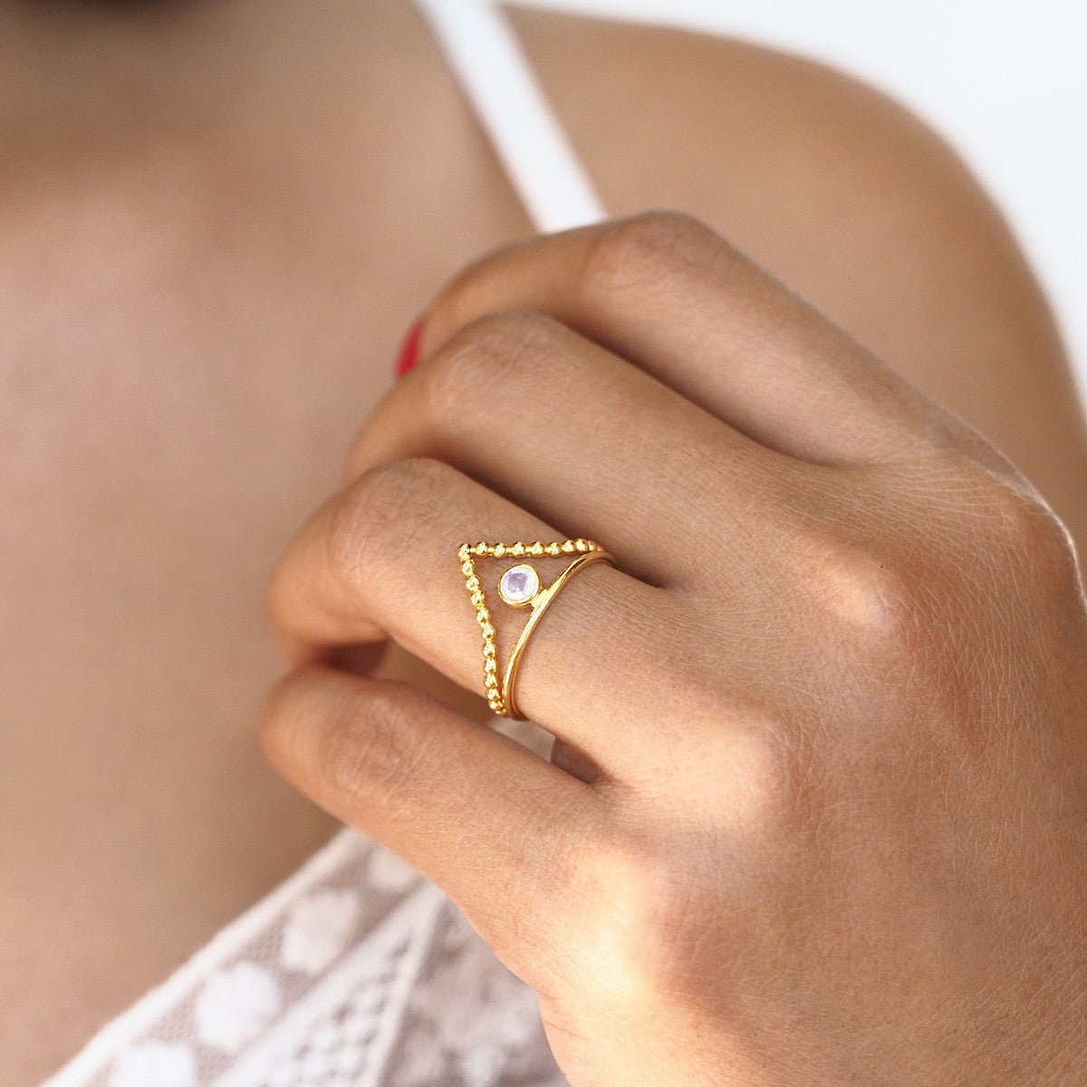 Dipta Tiny Ring - Rhodolite | BITS OF BALI JEWELRY