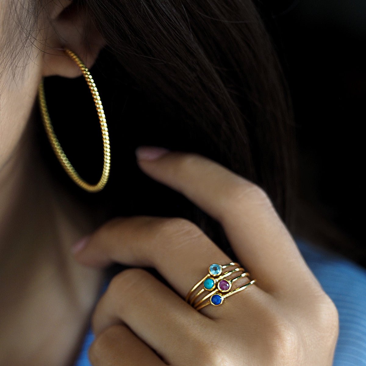 Dipta Tiny Single Bubble Ring - Ruby | BITS OF BALI JEWELRY