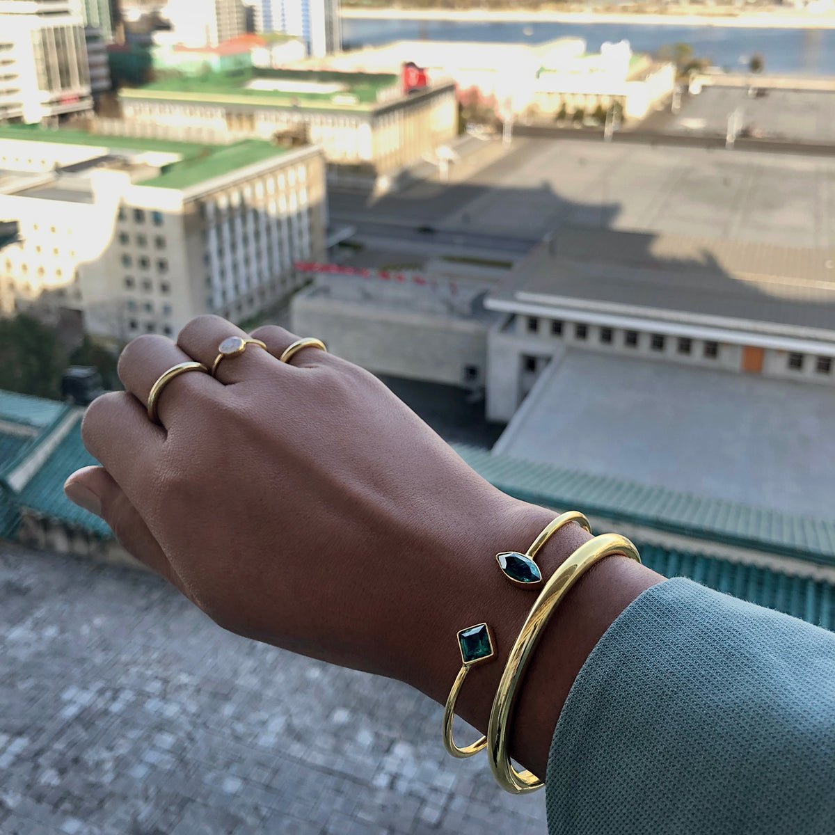 Gita Bracelet - Green Quartz | BITS OF BALI JEWELRY