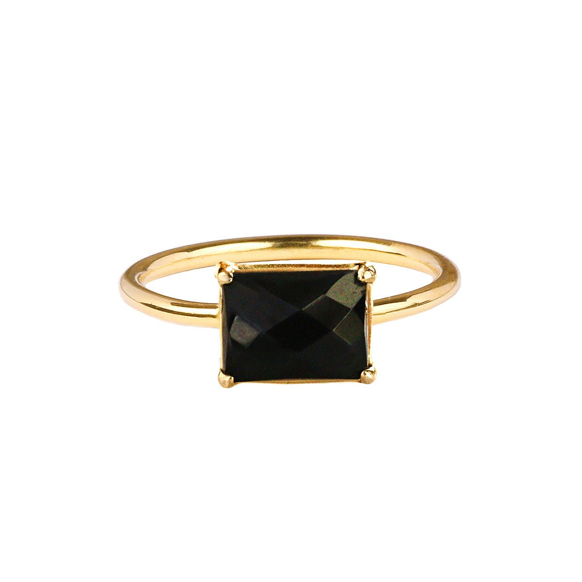 Gita Single Baguette Ring - Black Onyx | BITS OF BALI JEWELRY