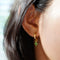 HUGGIES EARRINGS WITH TSAVORITE CHARMS - BITS OF BALI JEWELRY