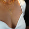 MARQUISE LARIAT BRASS NECKLACE - BITS OF BALI JEWELRY