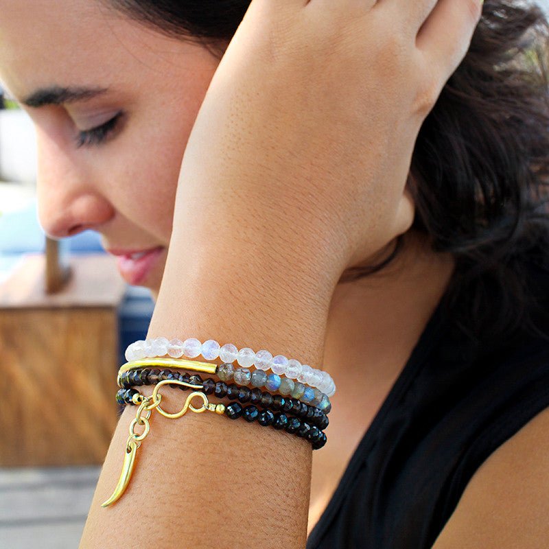Nirmala Bead Bracelet With Claw - Black Onyx | BITS OF BALI JEWELRY