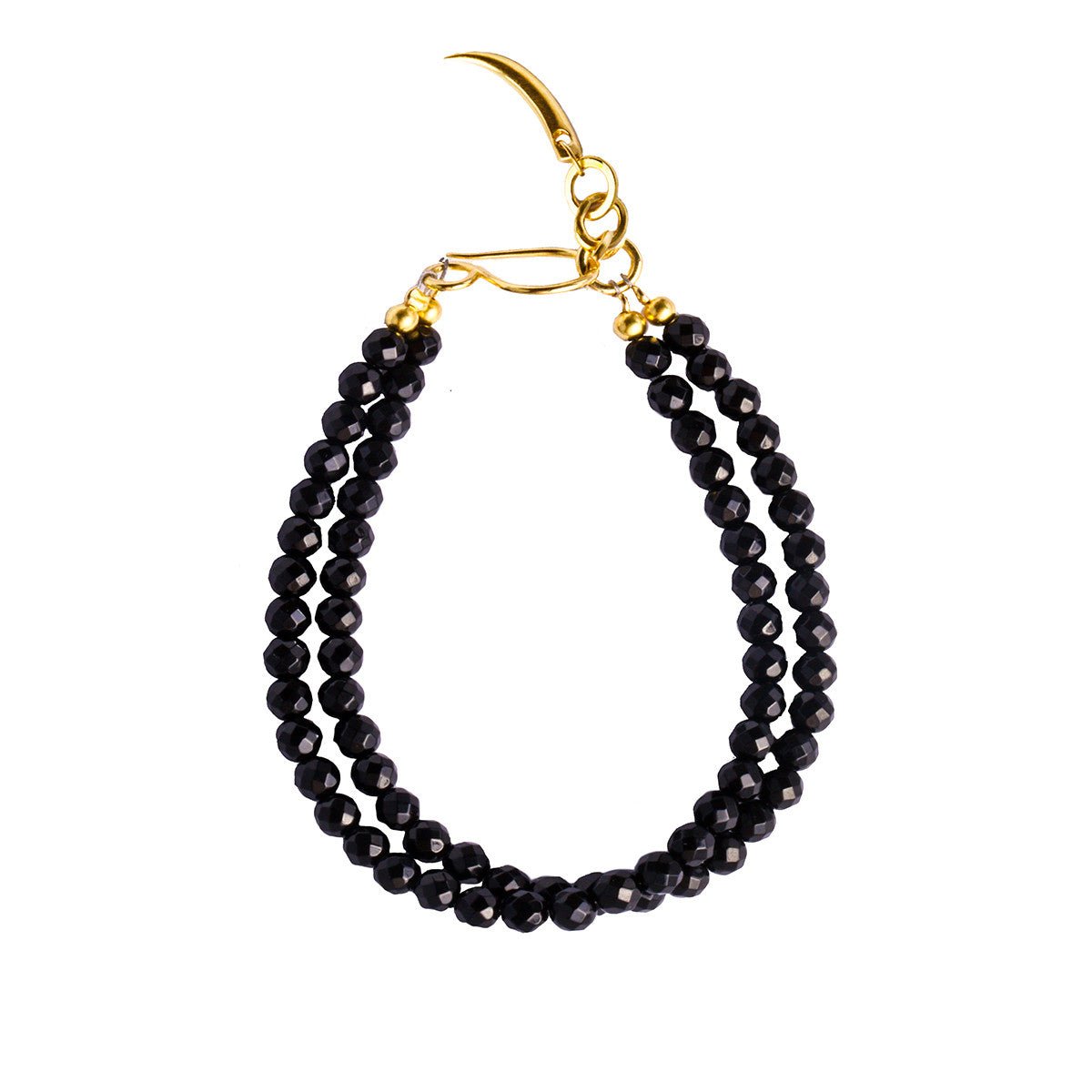 Nirmala Double String Bracelet With Claw - Black Onyx | BITS OF BALI JEWELRY