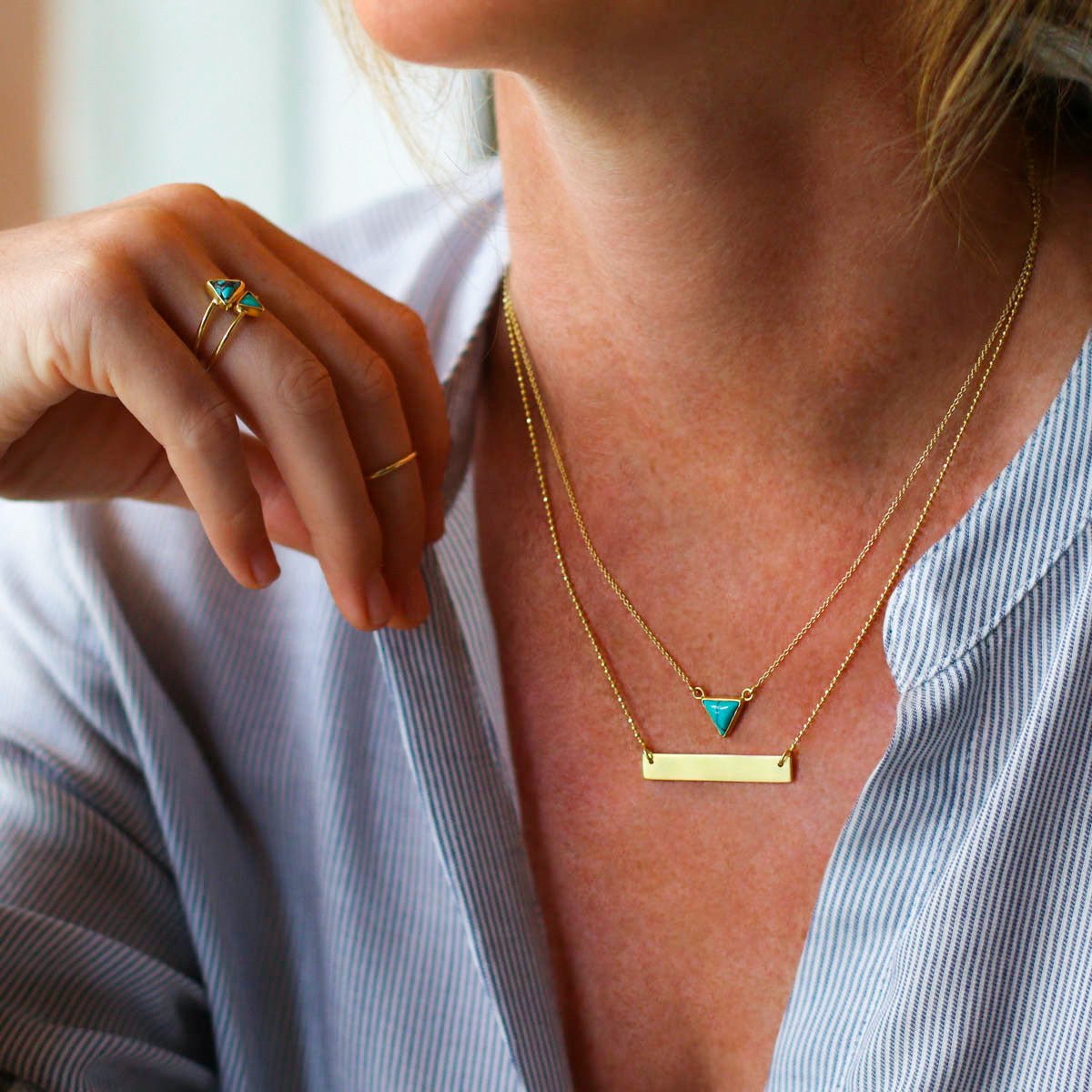 Pranawa Name Bar Necklace - Horizontal Plain | BITS OF BALI JEWELRY